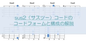 sus2（サスツー）コードフォーム指板図と構成音解説